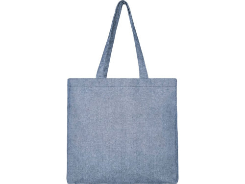 Эко-сумка Pheebs с клинчиком, изготовленая из переработанного хлопка, плотность 210 г/м2, синий меланж