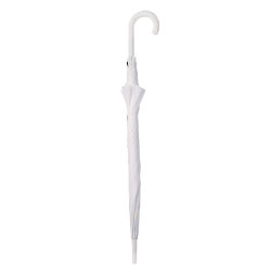 Зонт-трость с пластиковой ручкой, полуавтомат (белый)