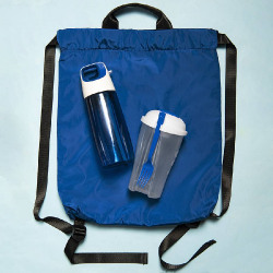 Набор подарочный FITKIT: бутылка для воды, контейнер для еды, рюкзак, синий (синий)
