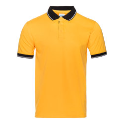 Рубашка поло мужская STAN с контрастными деталями хлопок/полиэстер 185, 04С, жёлтый