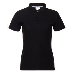 Рубашка поло женская STAN хлопок/полиэстер 185, 104W, чёрный
