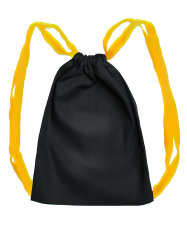 Мешок для обуви / Летний легкий рюкзак LETO, черный с желтыми лямками