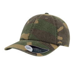 Бейсболка DAD HAT, 6 клиньев, металлическая застежка (зеленый камуфляж)